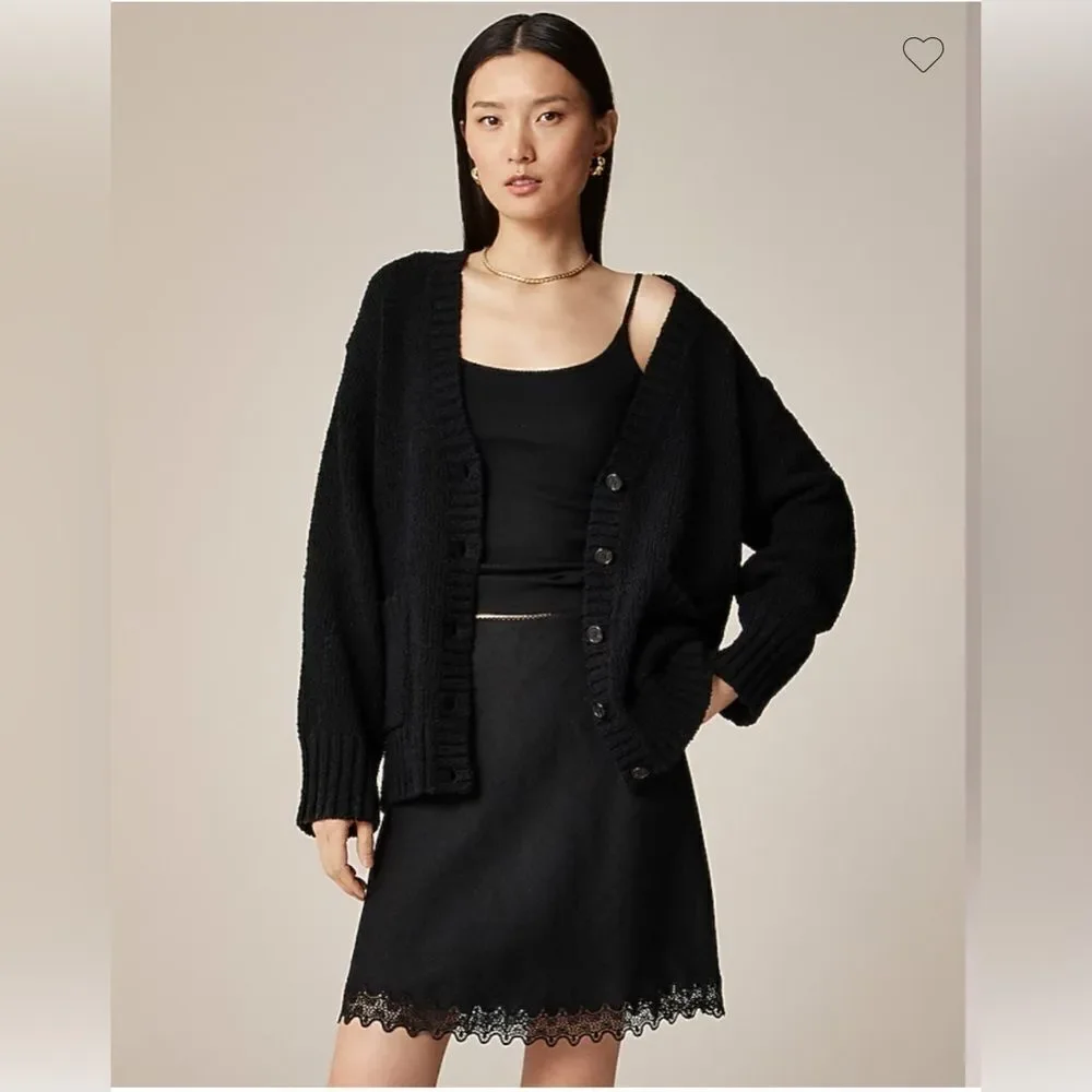 NWT J CREW Marina V-neck cardigan in black